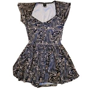 Y2K VTG Urban outfitters Velour Tiger print mini dress romper size S